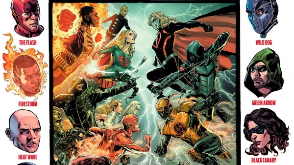 Supercoole cross-over poster Arrow/Flash/Supergirl/Legends!